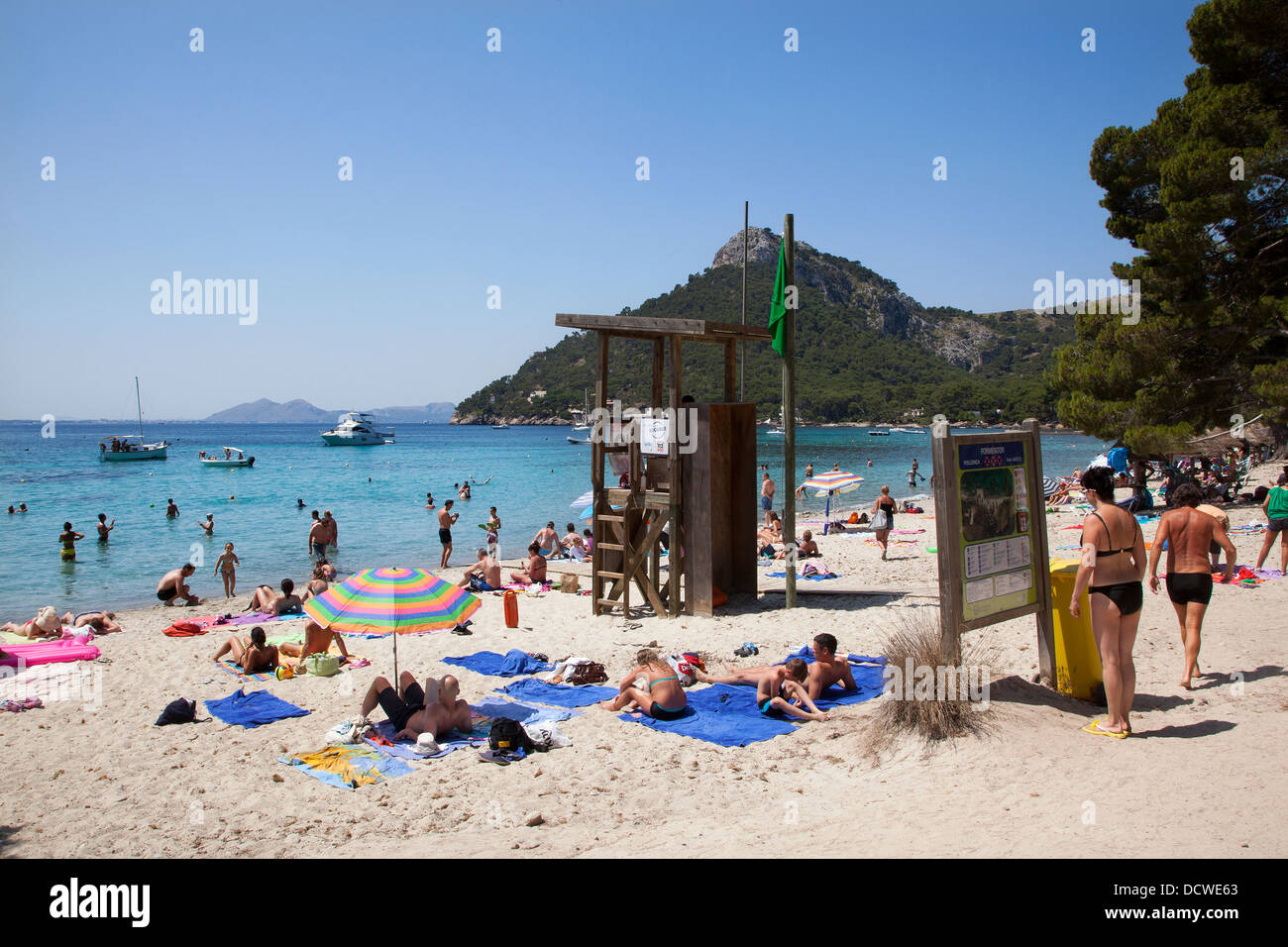 La spiaggia di Cap de Formentor sul Balaeric isola di Maiorca Foto Stock