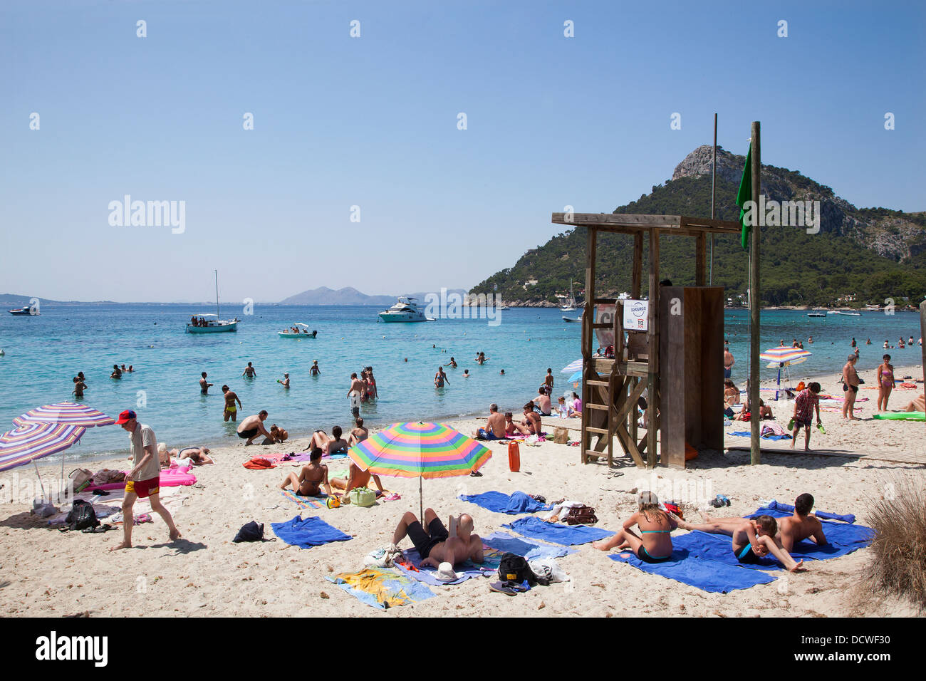 La spiaggia di Cap de Formentor sul Balaeric isola di Maiorca Foto Stock