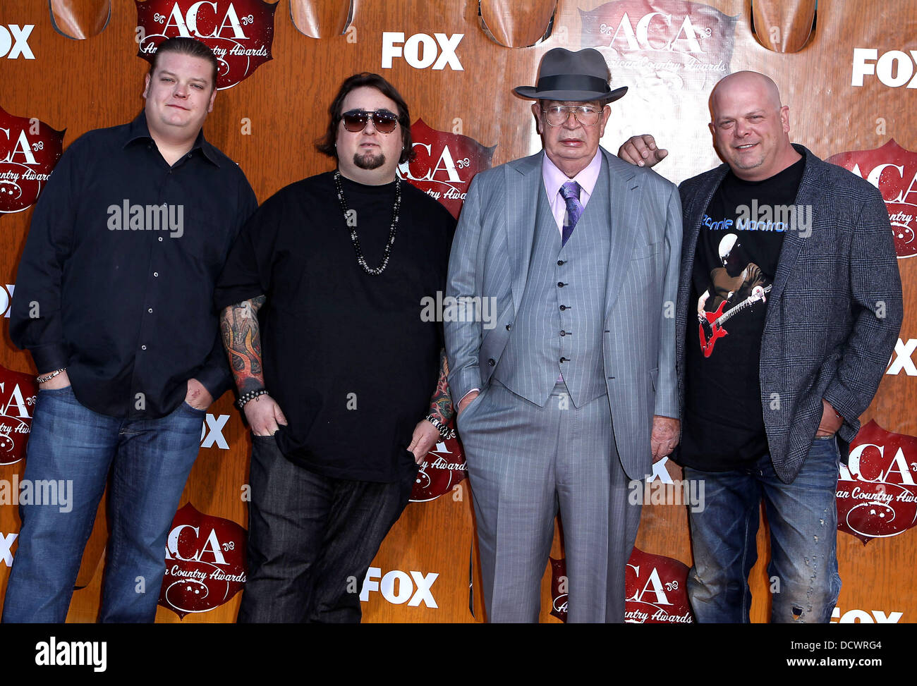 Corey Harrison, Chumlee, Richard Harrison, Rick Harrison 2011 American Country Awards - Gli arrivi al MGM Grand Resort Hotel and Casino Las Vegas, Nevada - 05.12.11 Foto Stock