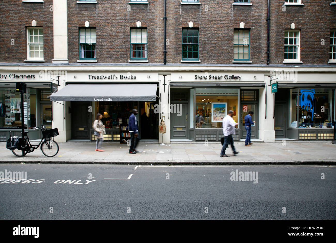 Treadwell di libri e Store Street Gallery su Store Street, Bloomsbury, London, Regno Unito Foto Stock