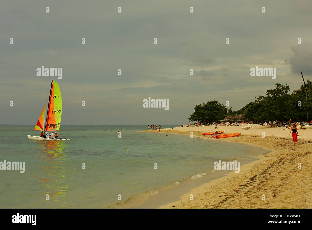 Spiaggia scene da Jibacoa Beach, Cuba Foto Stock