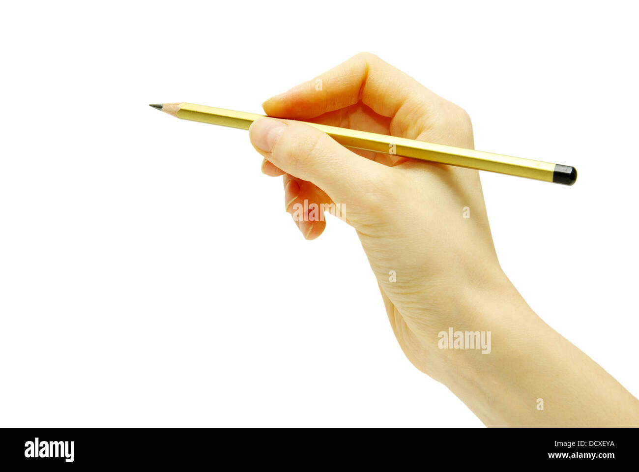 Mano con matita Foto stock - Alamy