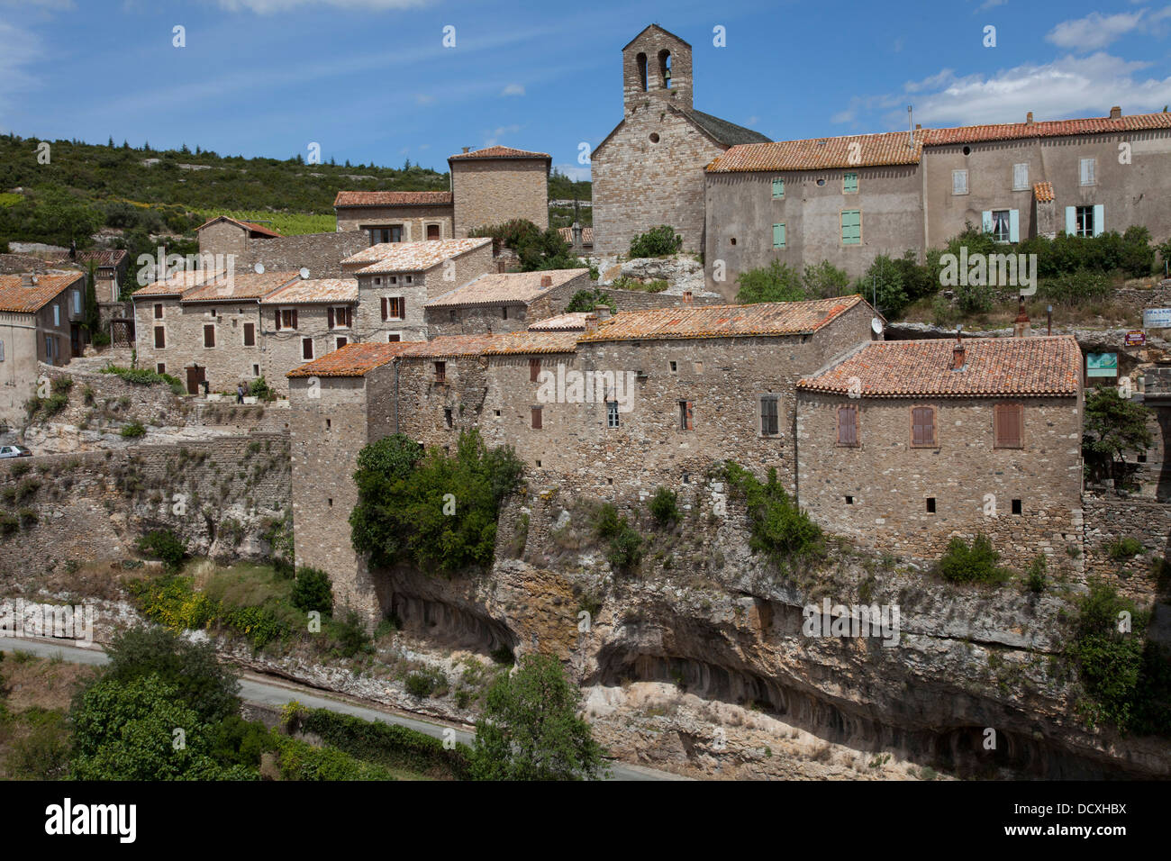 La città medievale di Minerve nella regione Languedoc nel sud della Francia. Foto Stock