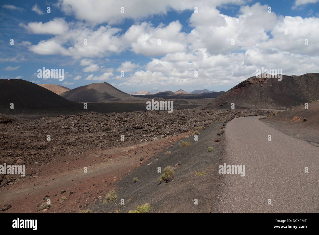 Paesaggio vulcanico nel Parco Nazionale di Timanfaya, Lanzarote Foto Stock