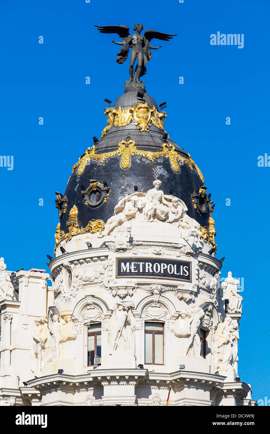 Madrid, Edificio Metropolis Foto Stock