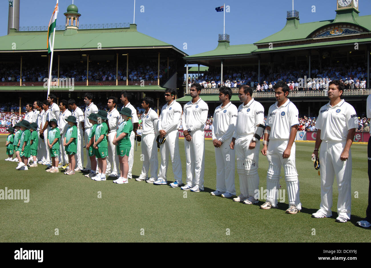 Squadra Indiana di Cricket secondo Test match tra Australia vs.India al Sydney Cricket Ground - Giorno 1 Sydney, Australia - 03.01.12 Foto Stock