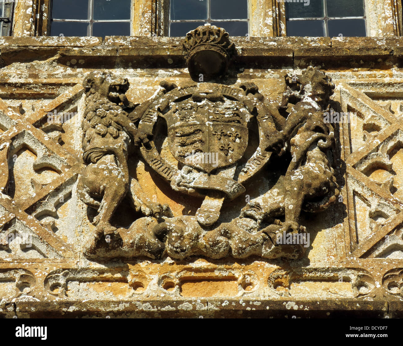 Stemma di famiglia , stemma, a Brympton Casa / Brympton d'Evercy, Sud Ovest Inghilterra,UK, BA22 8TD Foto Stock
