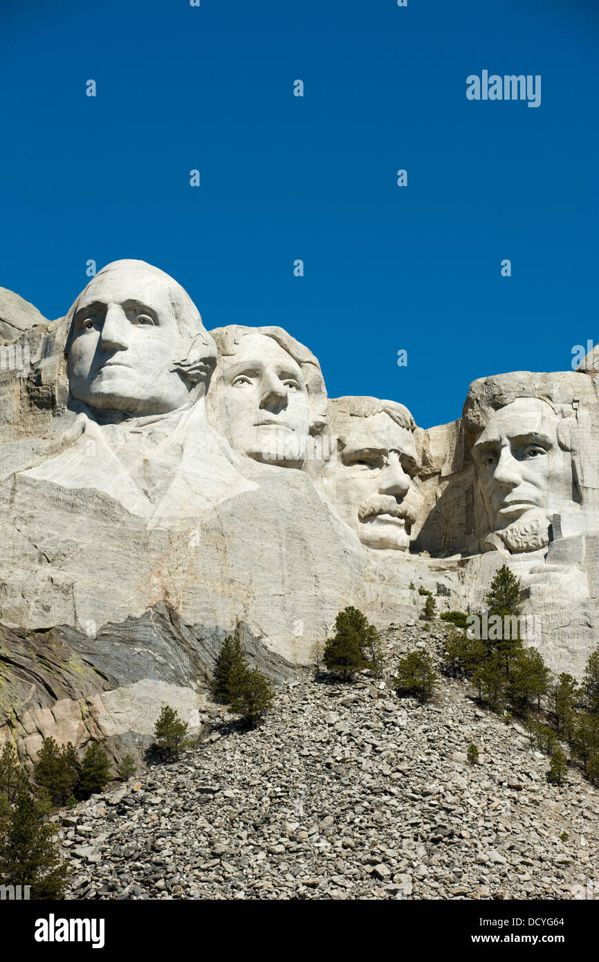 Il monte Rushmore monumento nazionale (©& Gutzon Borglum LINCOLN 1941) BLACK HILLS SOUTH DAKOTA USA Foto Stock