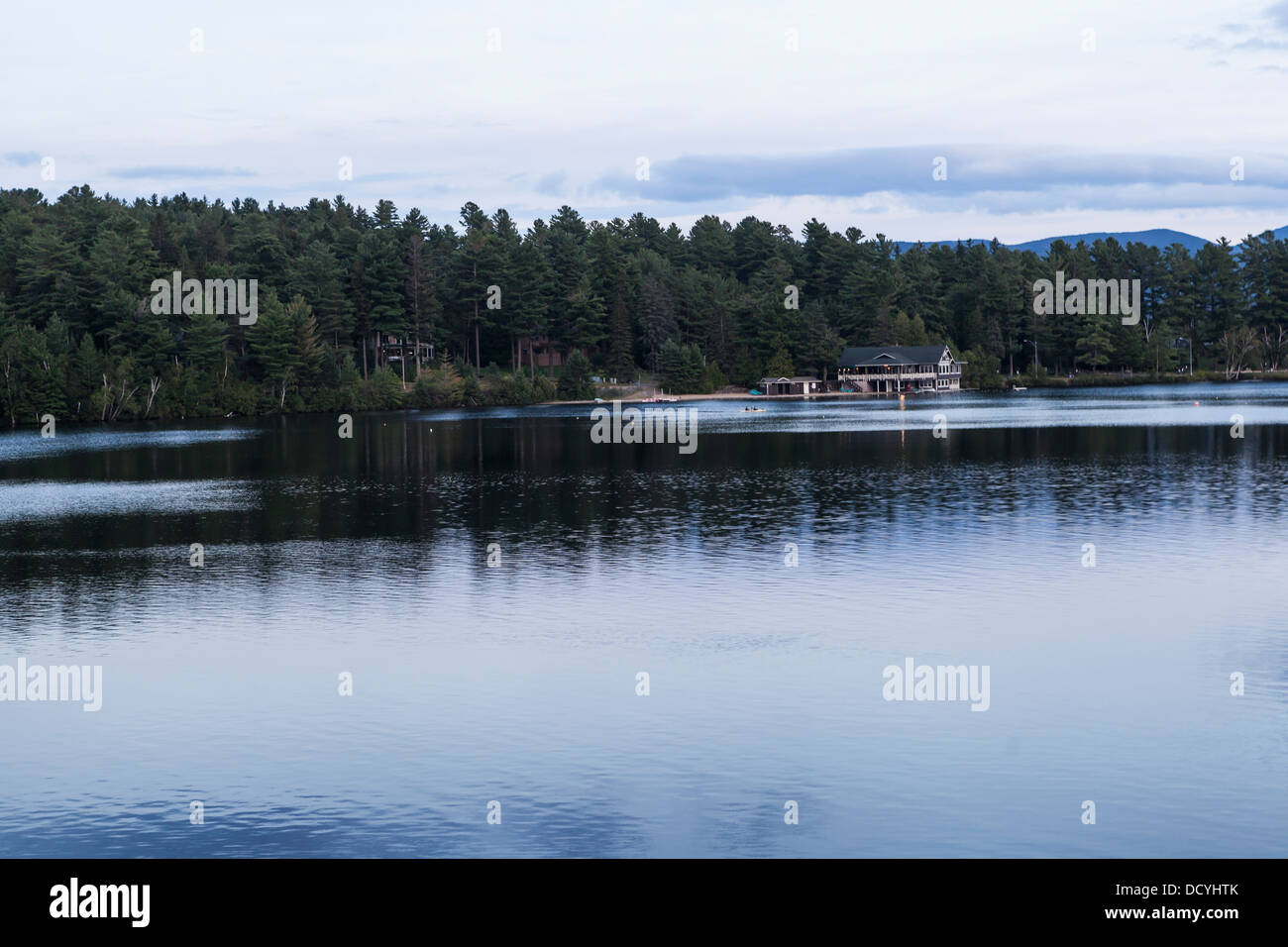 Mirror lake in Lake Placid,Adirondacks Foto Stock