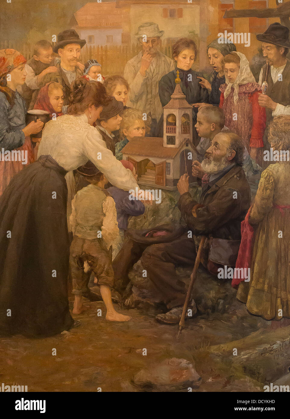 Xx secolo - POC, il mendicante con il modello in scala - Peter Zmitek (1903) - Petit Palais olio su tela Foto Stock
