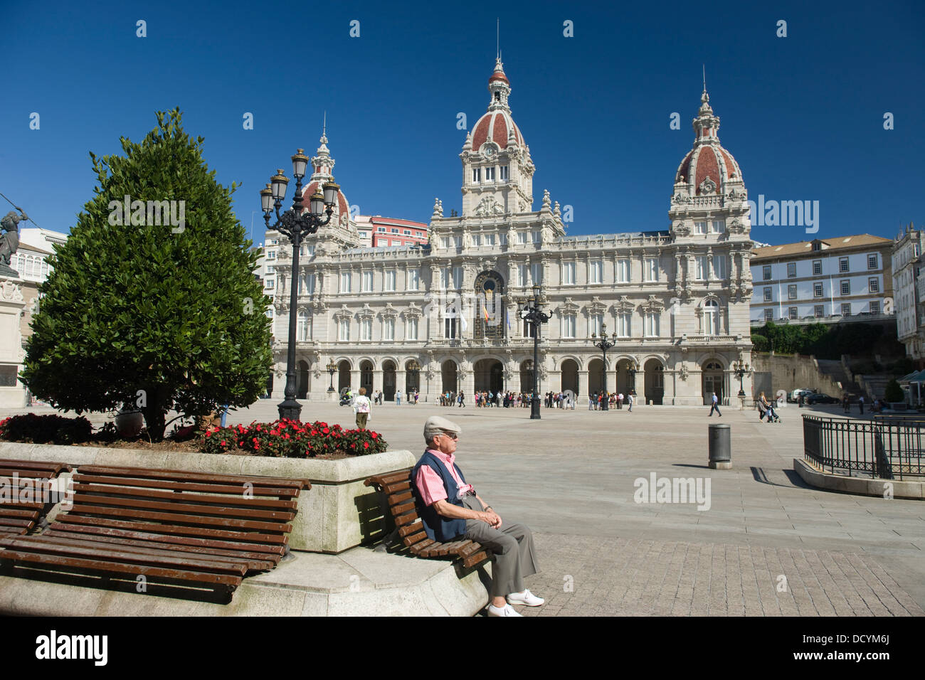 PALACIO MUNICIPAL municipio Plaza Maria Pita LA CORUNA Galizia Spagna Foto Stock