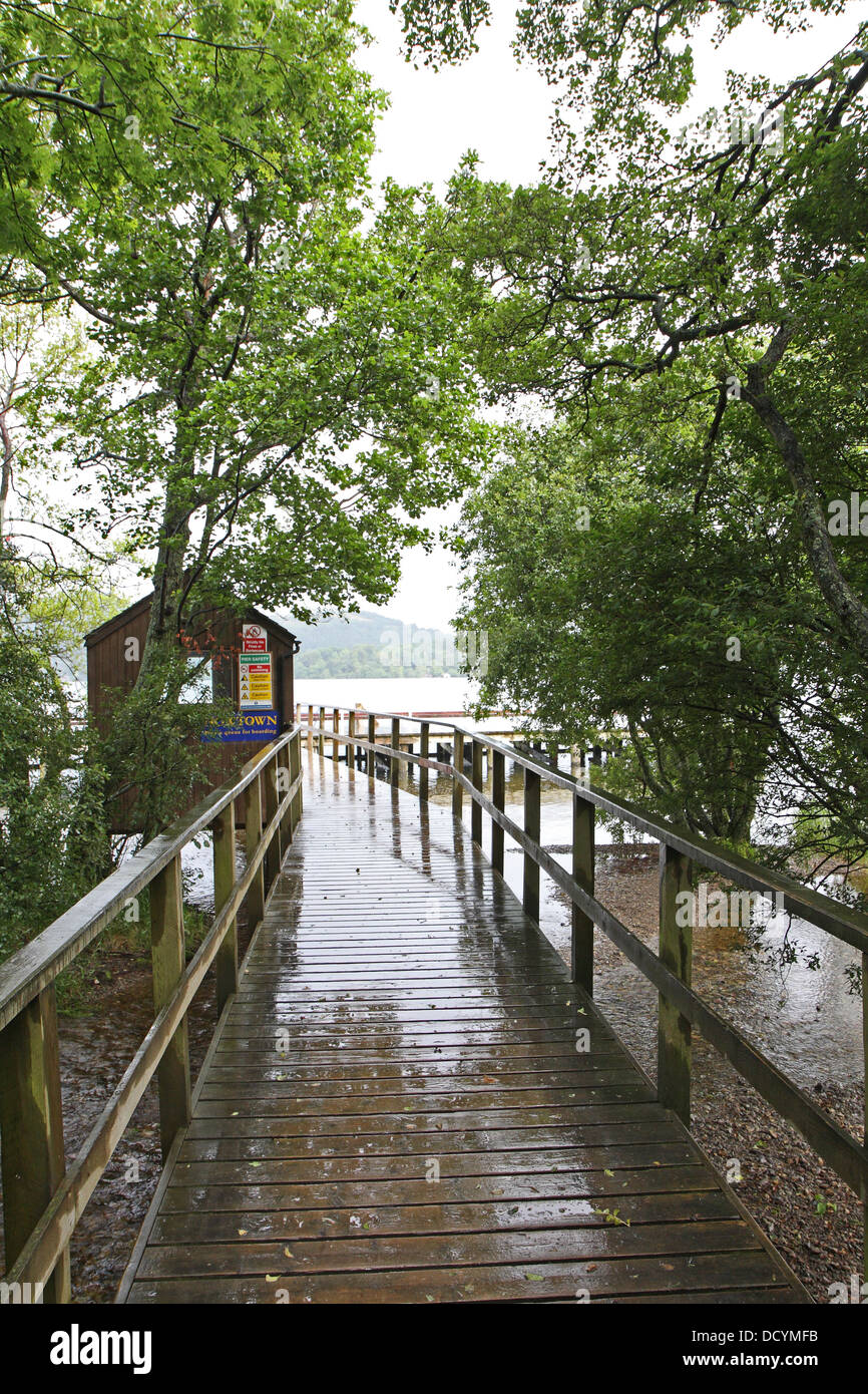 Howtown pier, Ullswater, Lake District, Cumbria, Regno Unito Foto Stock