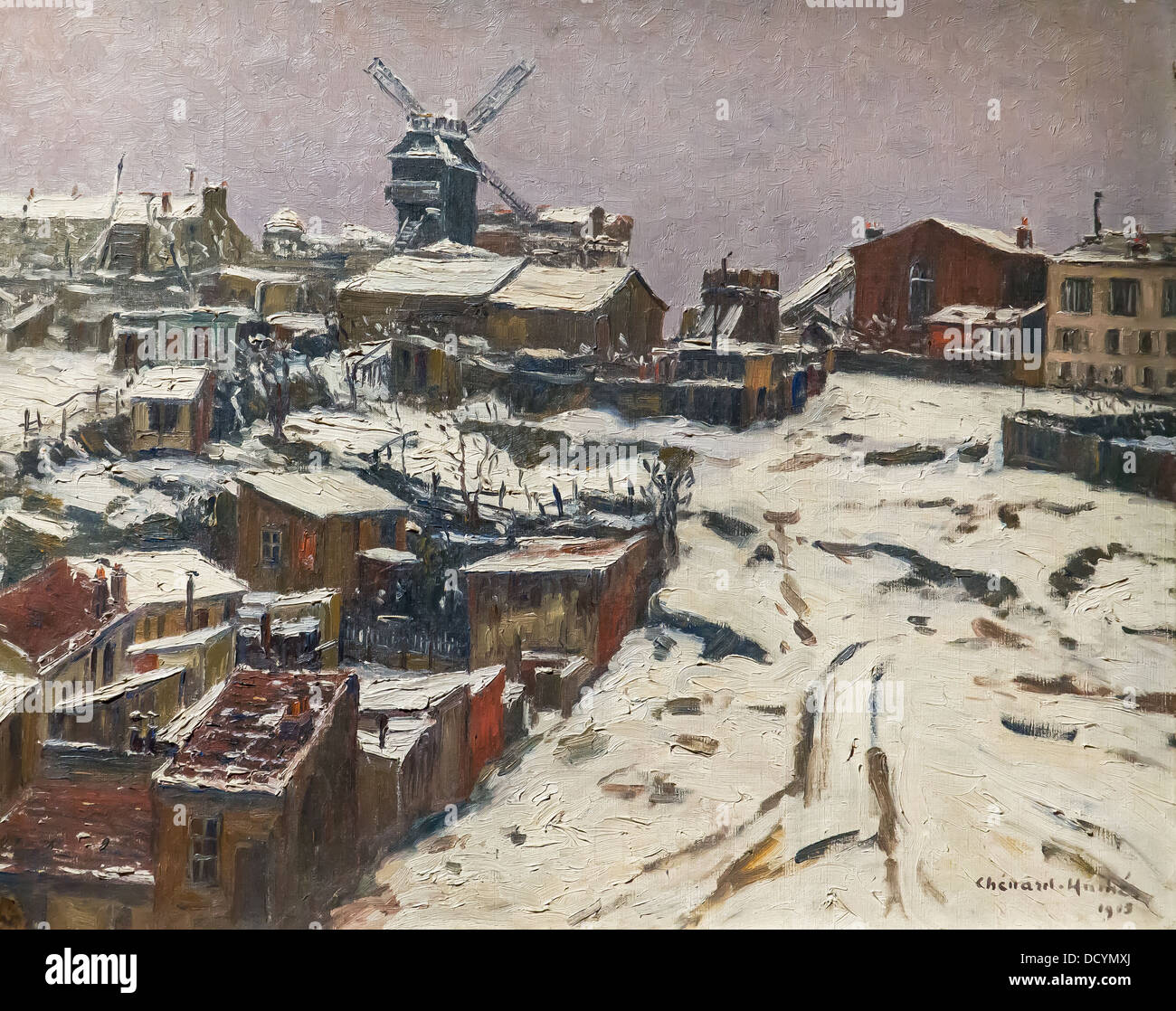 Montmartre, effetto neve nel 1903 - Georges Chenard-Huché olio su tela Foto Stock