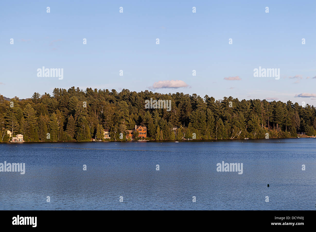 Mirror lake in Lake Placid Foto Stock