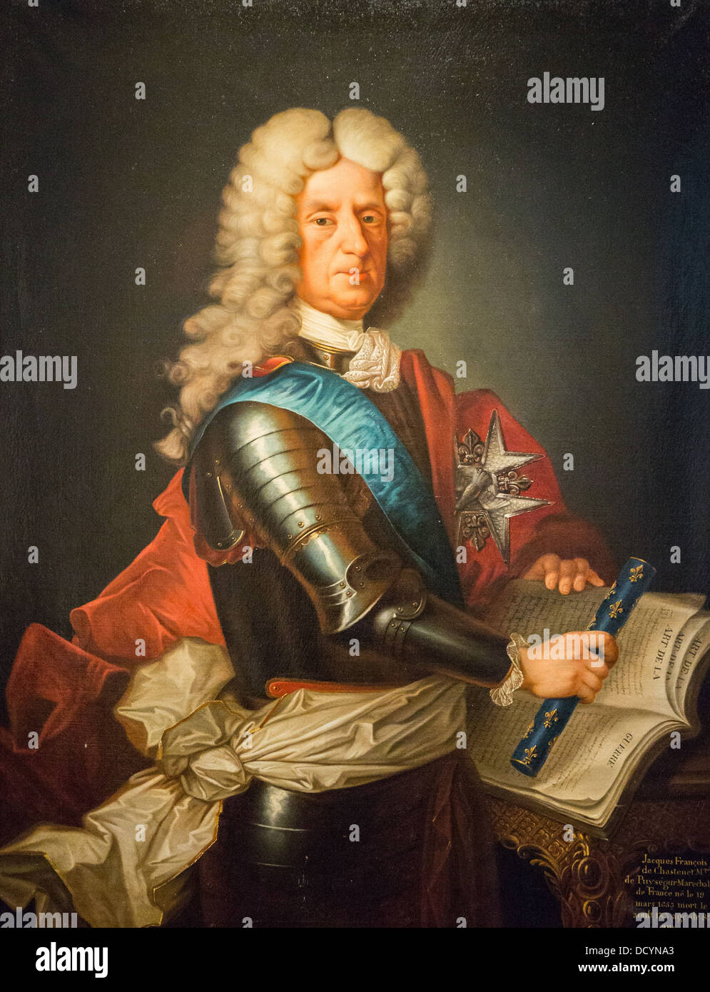 Jacques-François de Chastenet, marchese di Puységur, Maresciallo di Francia - anonimo olio su tela Foto Stock