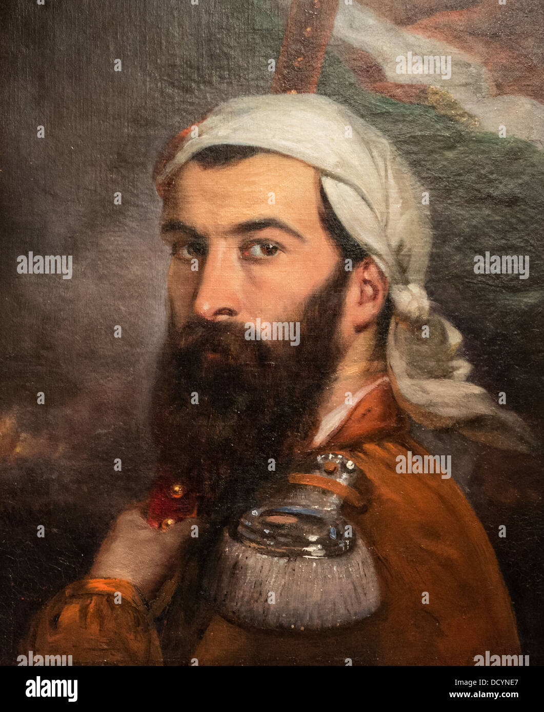 Giuseppe Garibaldi dopo la battaglia di Morazzone 5 Agosto 1848 - Auguste Estienne - Musée de l'Armée, Francia - Olio su tela Foto Stock