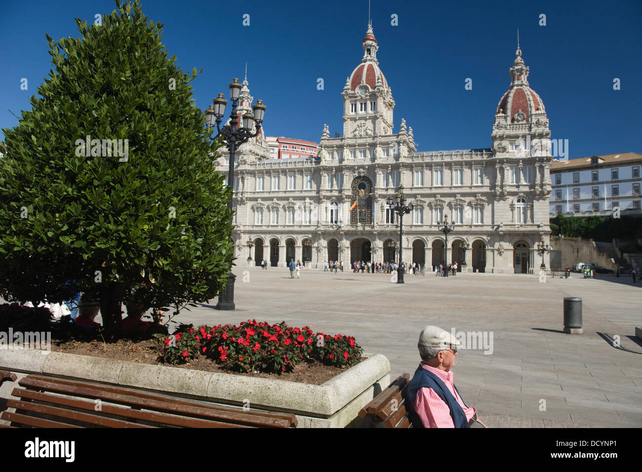 PALACIO MUNICIPAL municipio Plaza Maria Pita LA CORUNA Galizia Spagna Foto Stock