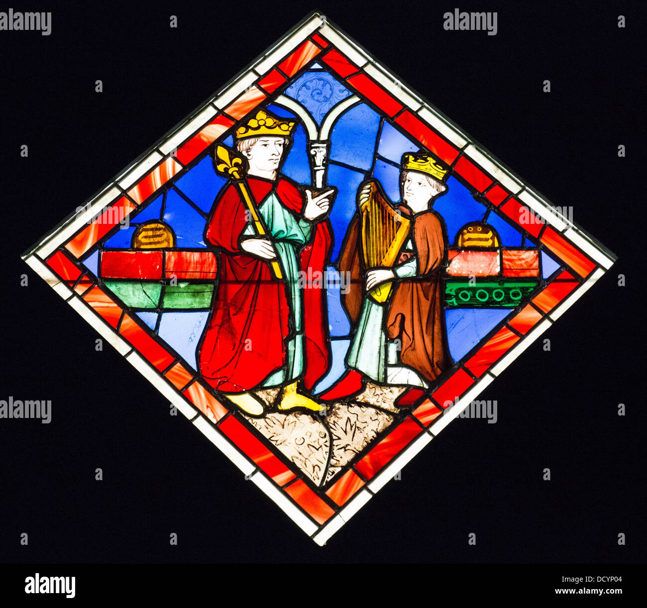 Vetrata della Sainte-Chapelle di Parigi - Musée de Cluny / Musée National du Moyen Âge - Parigi il vetro macchiato Foto Stock