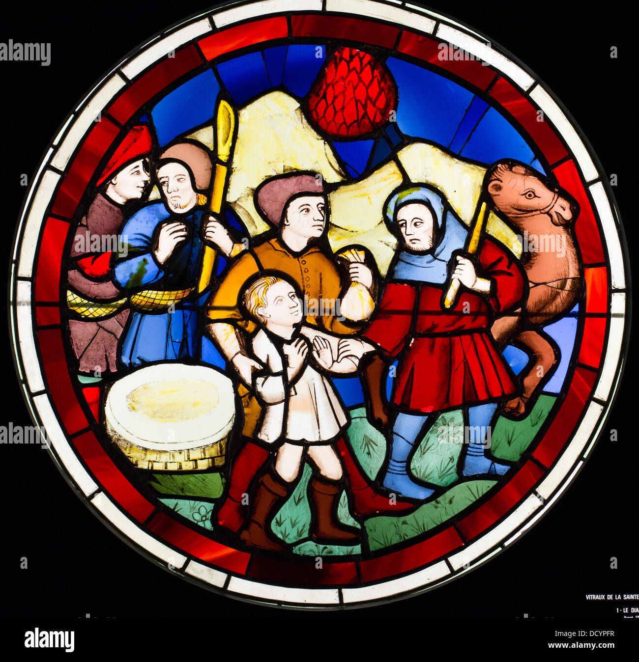 Vetrata della Sainte-Chapelle di Parigi - Musée de Cluny / Musée National du Moyen Âge - Parigi il vetro macchiato Foto Stock