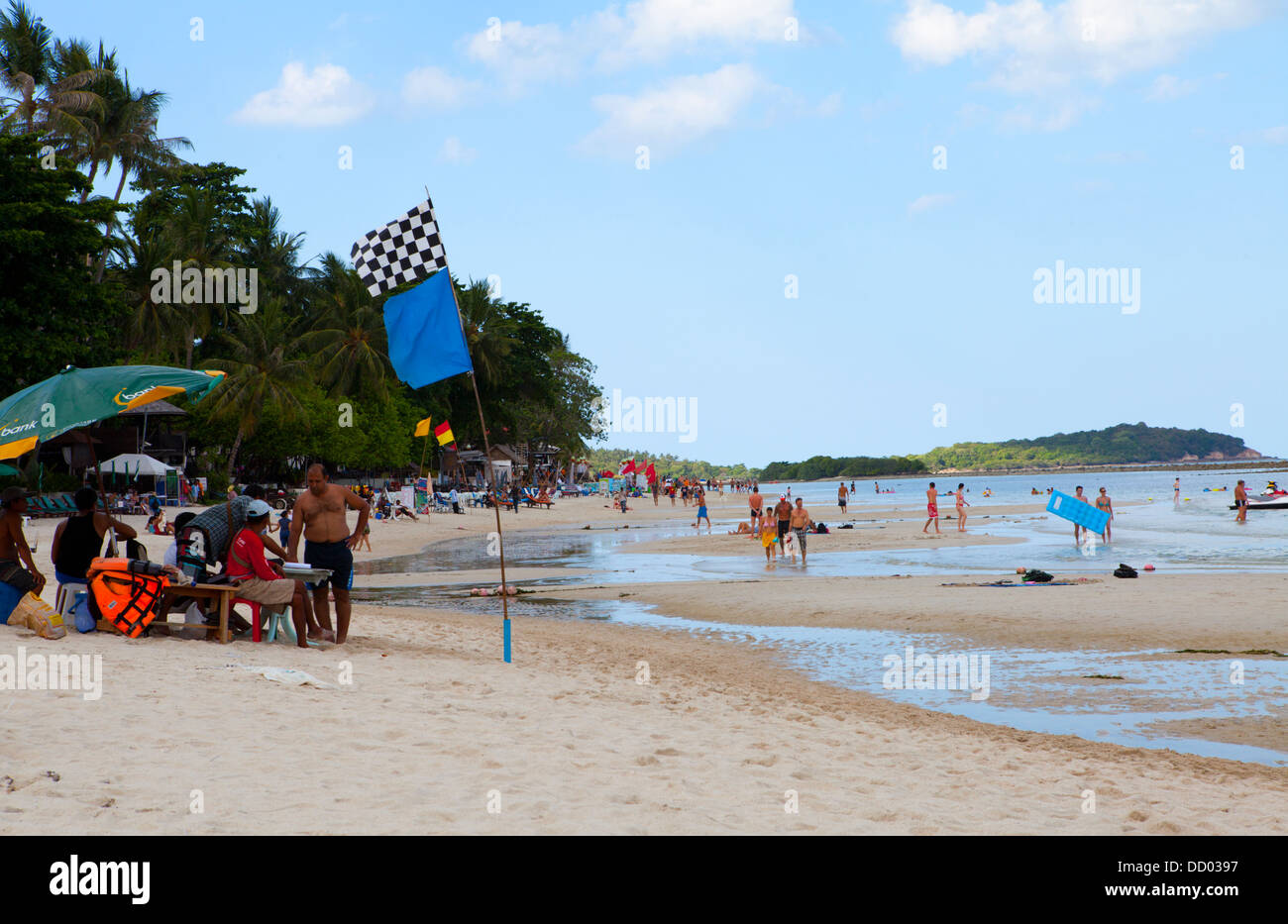 Hat spiaggia di Chaweng a Ko Samui Island nel Golfo di Thailandia. Foto Stock