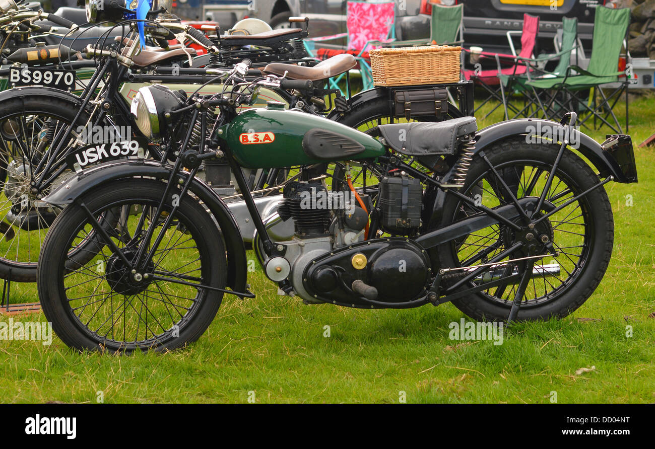 BSA classic motociclo sul display a Egton Agricultural Show 2013 Foto Stock