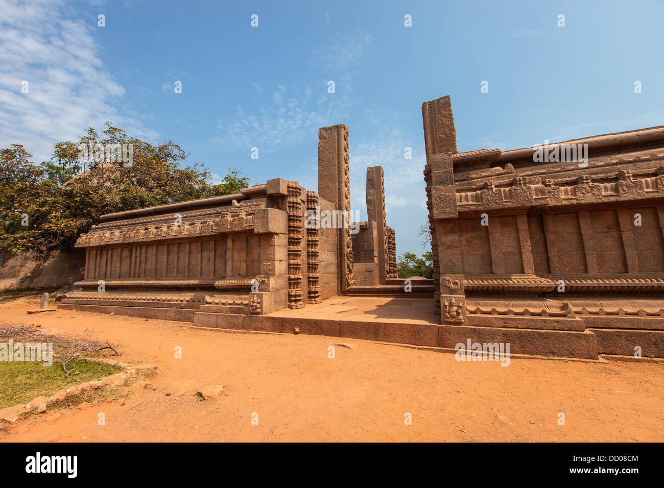 Arjuna la penitenza, Mahabalipuram, Tamil Nadu, India Foto Stock