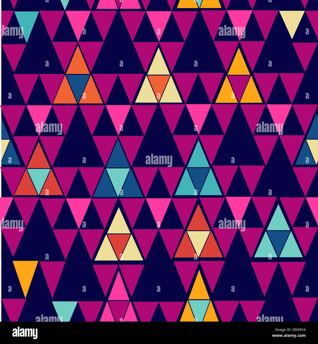 Insolito retrò colorato hipsters triangolo pattern seamless sfondo. File vettoriale stratificata per operazioni di editing semplici. Foto Stock