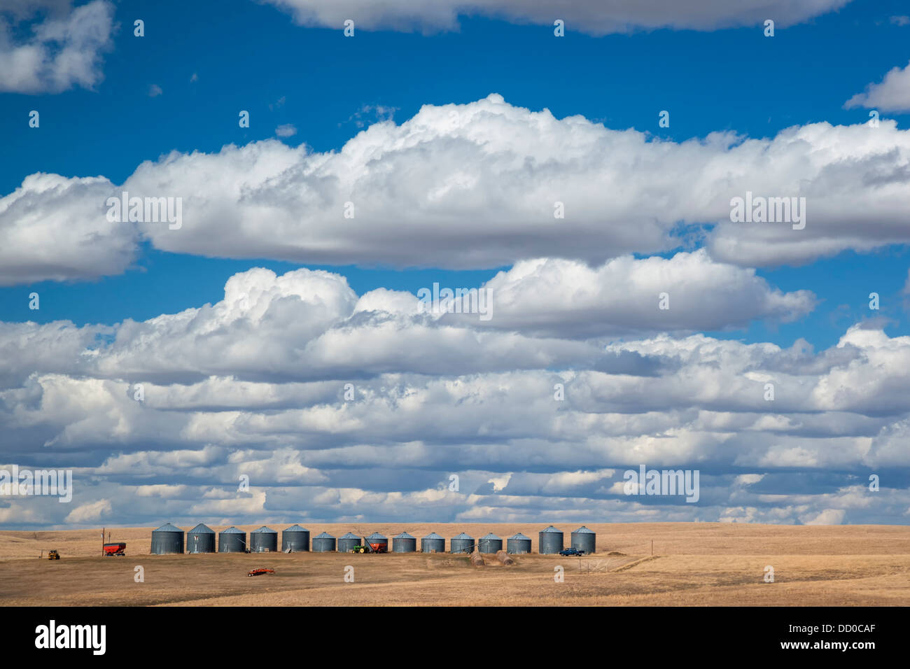 Una prateria scena agricola in Sud Dakota. Foto Stock