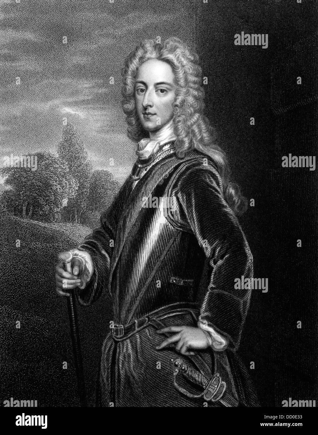 John Montagu, secondo duca di Montagu (1690-1749) su incisione dal 1830. British peer. Foto Stock