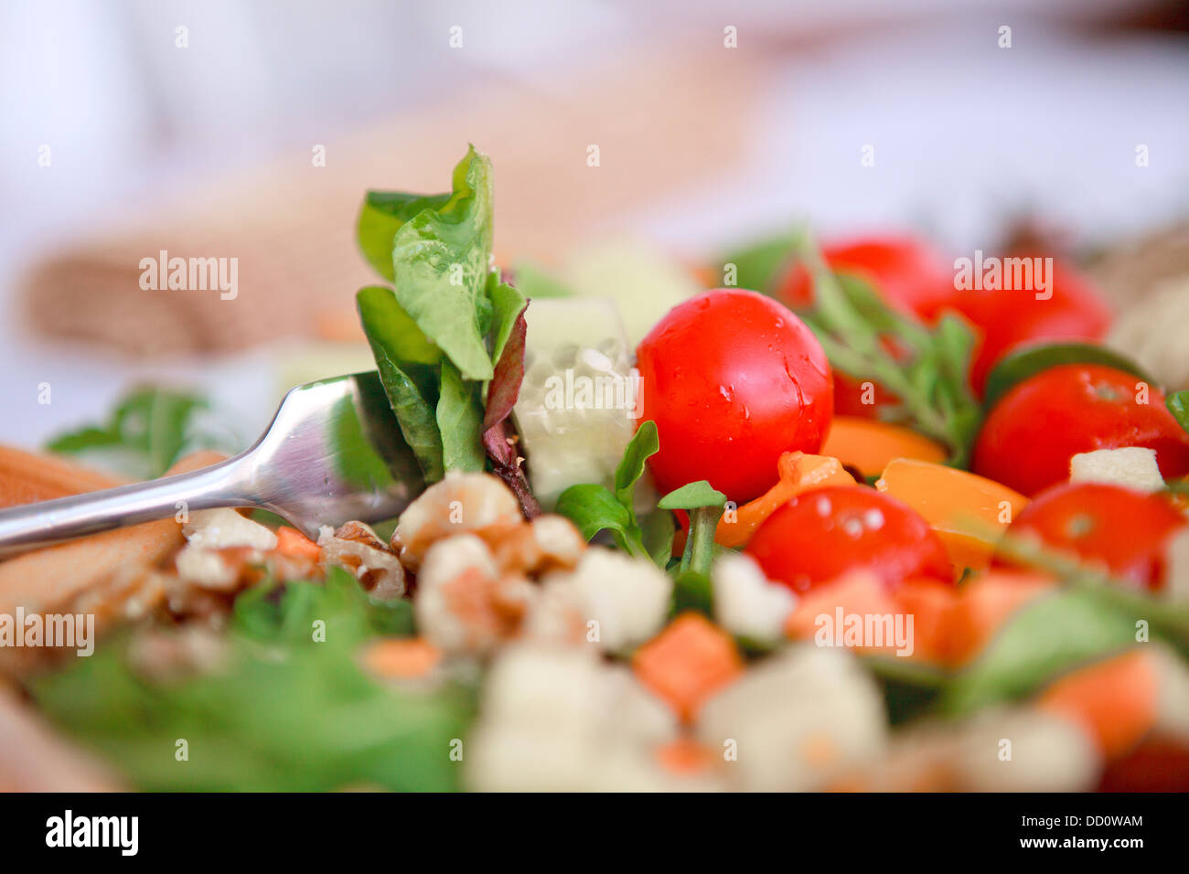 La freschezza e la sana close up insalata Foto Stock