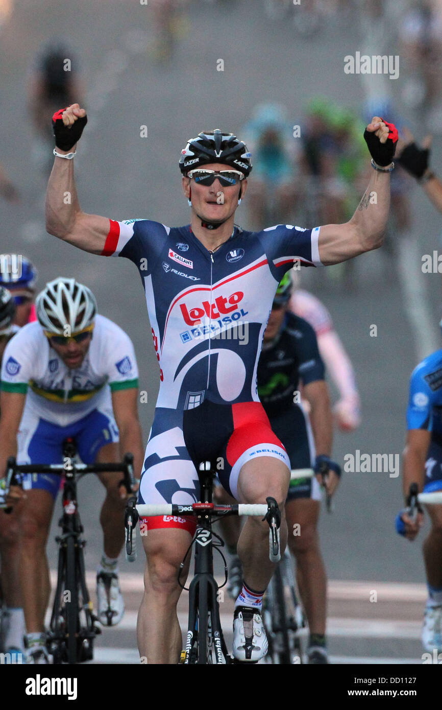Andre Greipel (Germania) (Team Lotto Belisol) - vincitore il Santos Tour Down Under ciclismo gara tenutasi a Rymill Park Adelaide, Australia - 15.01.12 Foto Stock