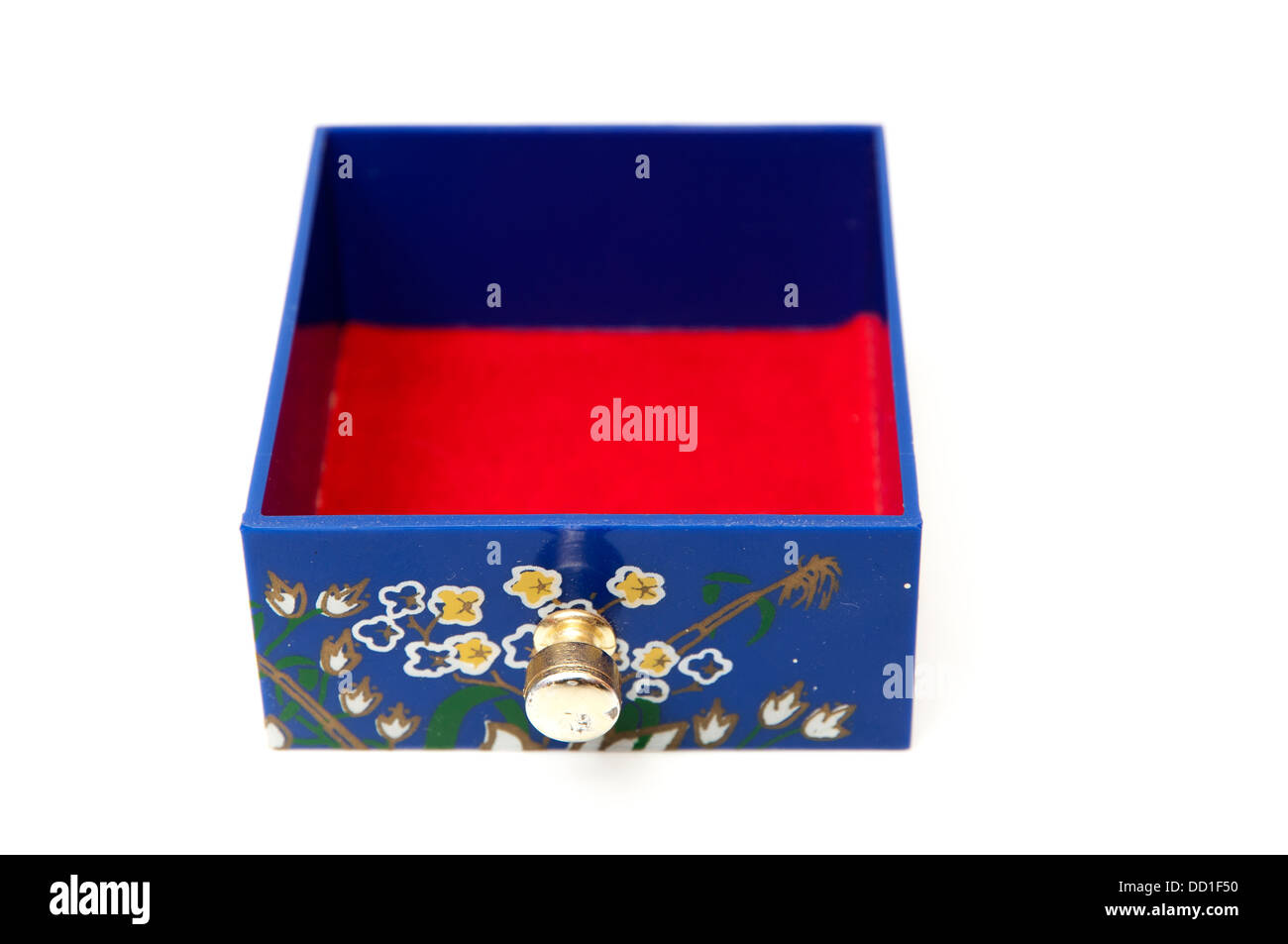 Caselle blu su sfondo bianco Foto Stock