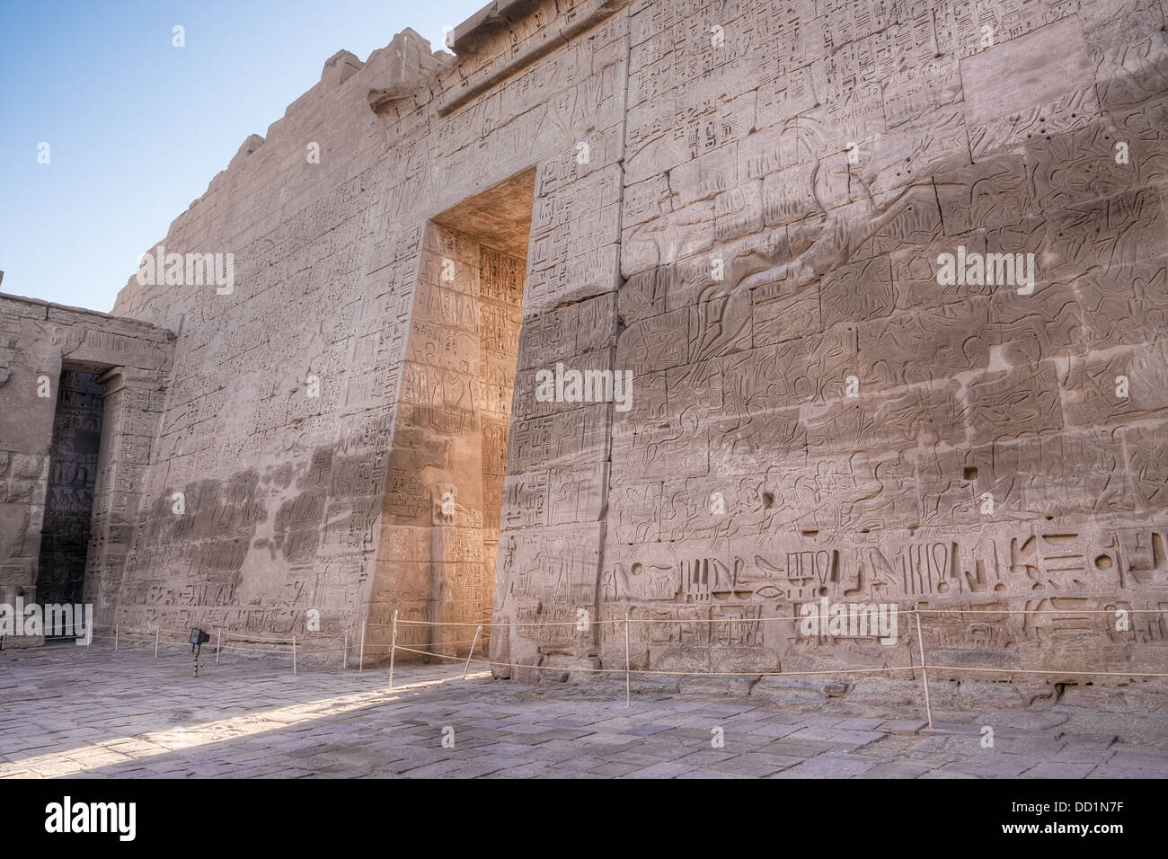 Medinet Habu tempio di Luxor, Egitto Foto Stock