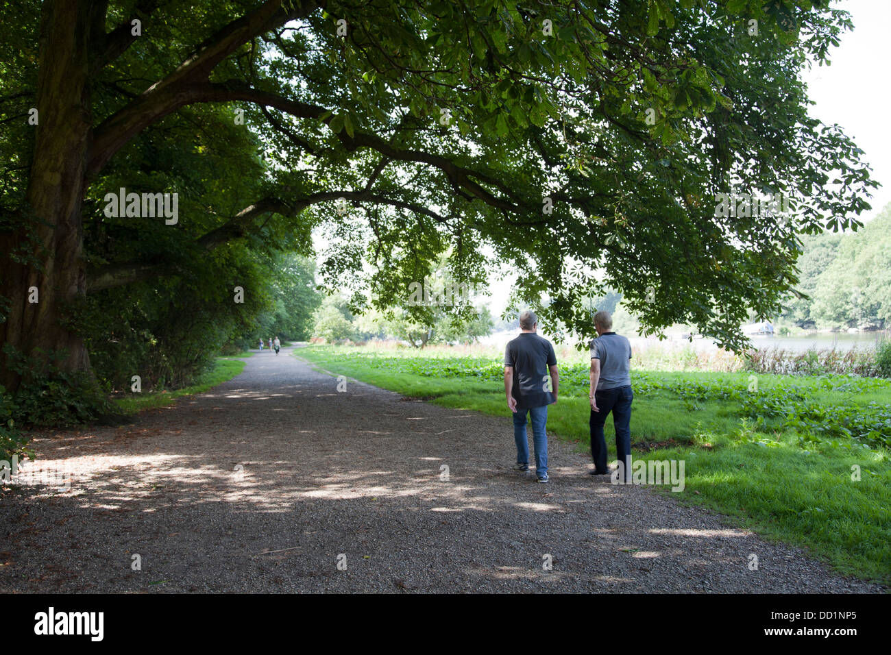 Camminando lungo il sentiero vicino a Ham House Gardens in Richmond TW9 Richmond - London REGNO UNITO Foto Stock