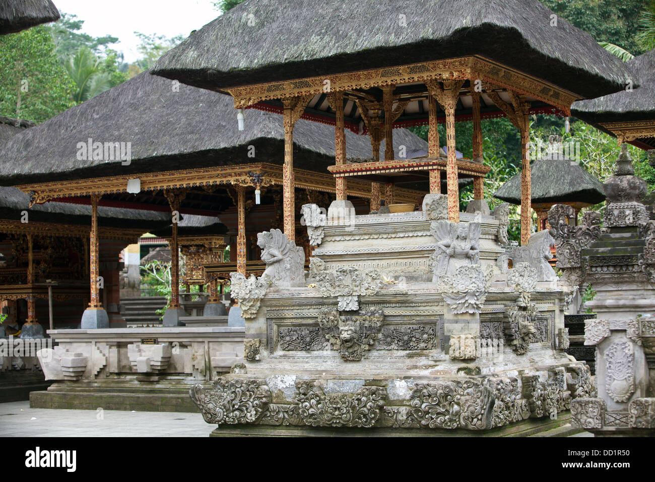 Festival di Tirta Empul Temple, Bali, Indonesia Foto Stock