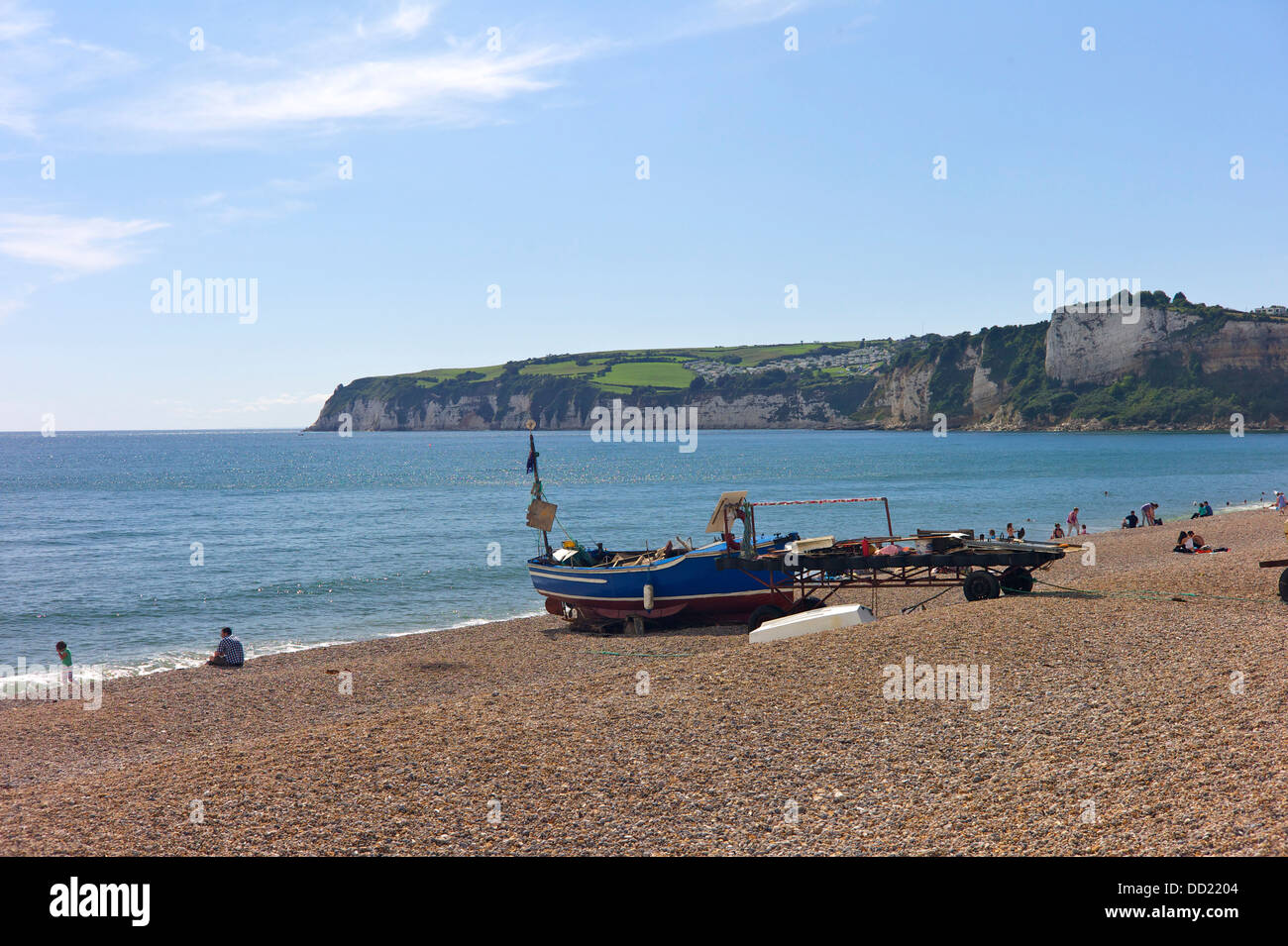Spiaggia a Seaton, Jurassic Coast, Devon, Regno Unito Foto Stock