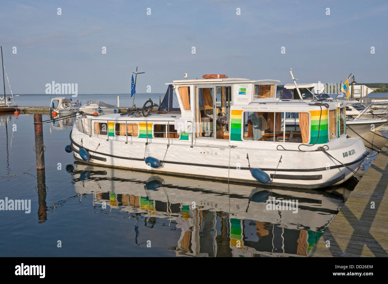 Noleggio barca Penichette 935 in Sietow porto sul Lago Müritz, Mecklenburg, Germania. Foto Stock