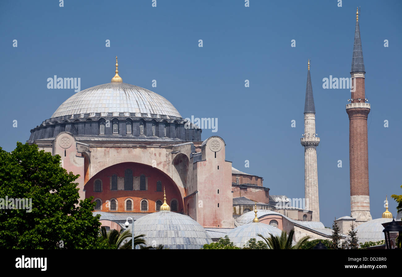 Architettura bizantina dell'Hagia Sophia moschea di Istanbul, Turchia. Foto Stock