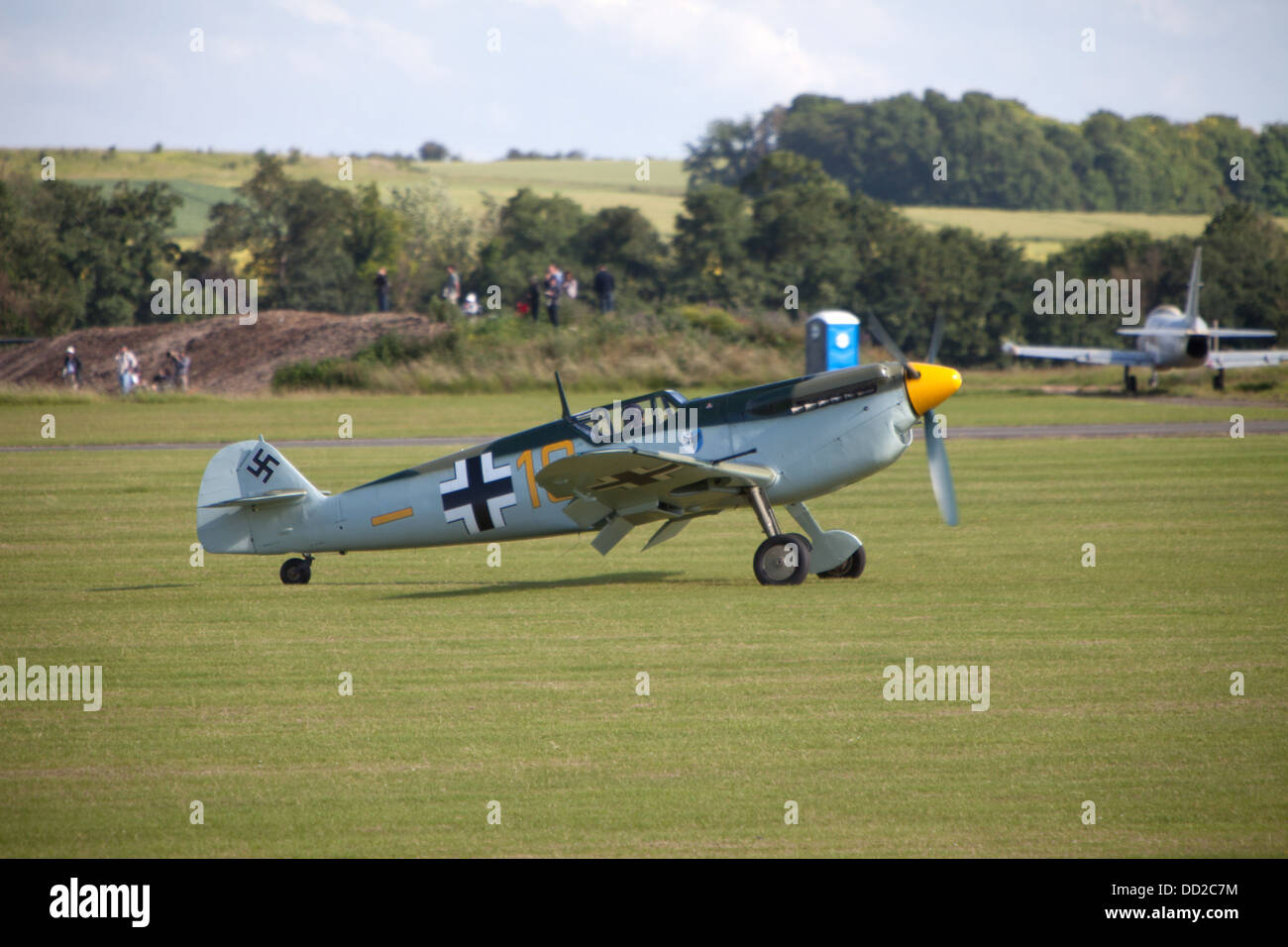 Ww11 Luftwaffe tedesca messerschmidt 109 fighter a Duxford classico Wings Air display Foto Stock