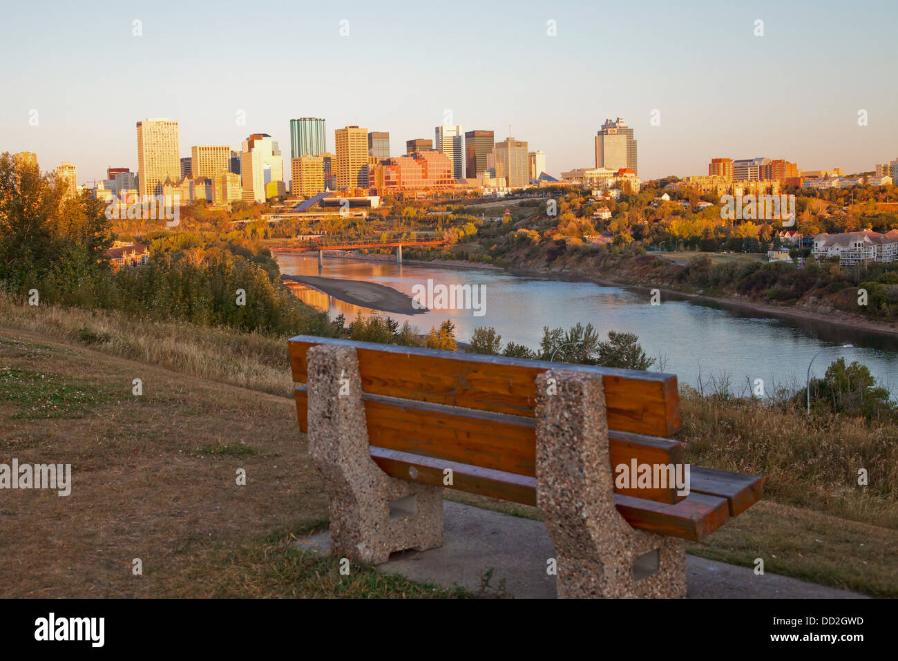 Città di Edmonton Skyline; Edmonton, Alberta, Canada Foto Stock