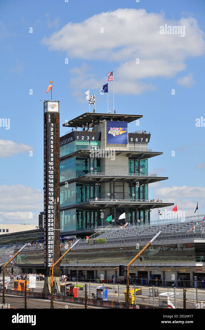 Indianapolis Motor Speedway pagoda torre durante la Red Bull Moto GP Foto Stock
