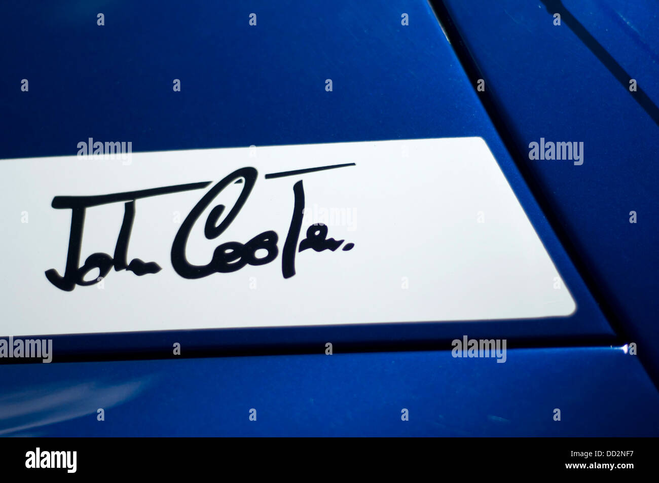 John Cooper Mini firma del cofano Foto Stock
