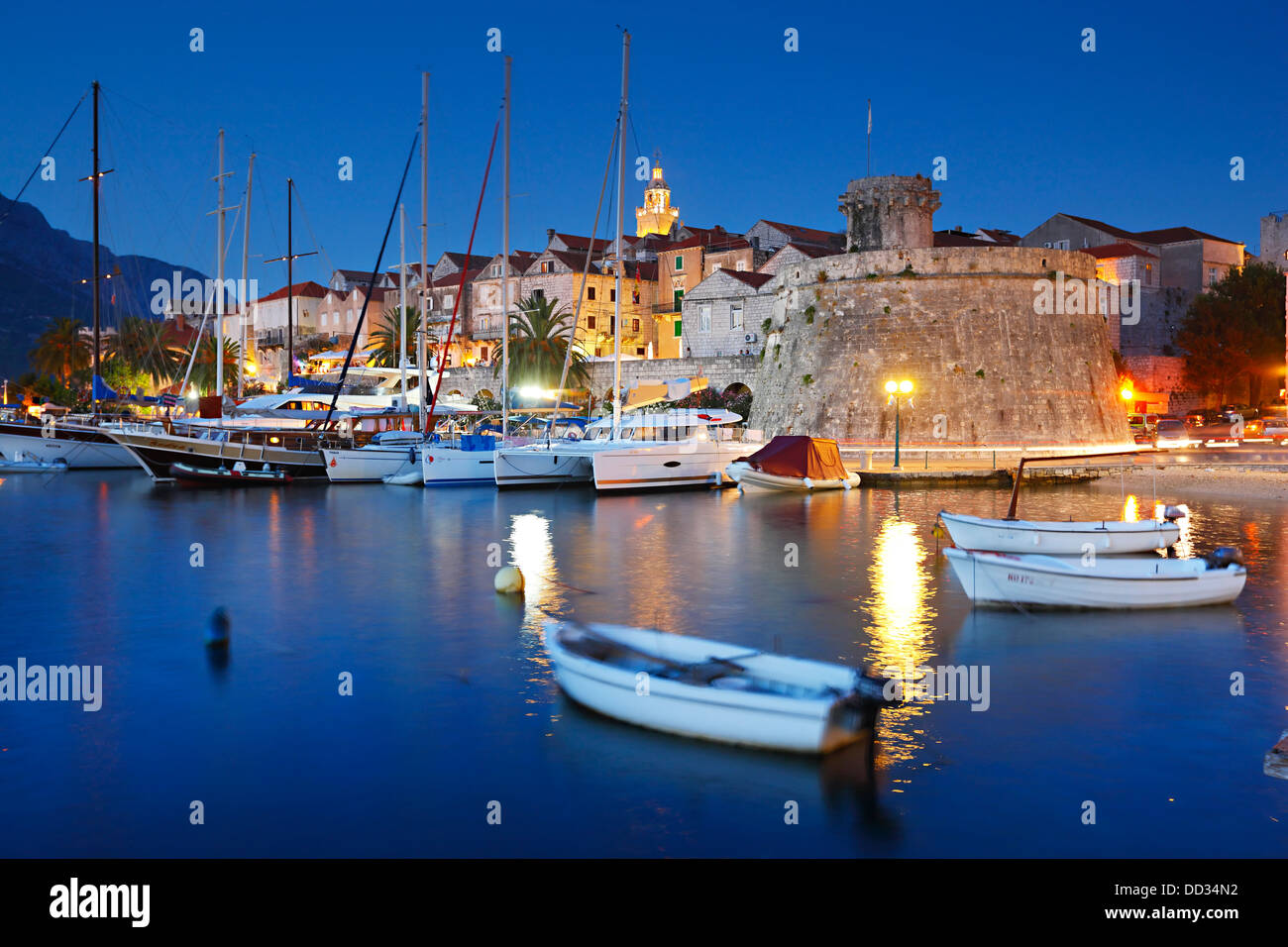 La città di Korcula, Croazia Foto Stock