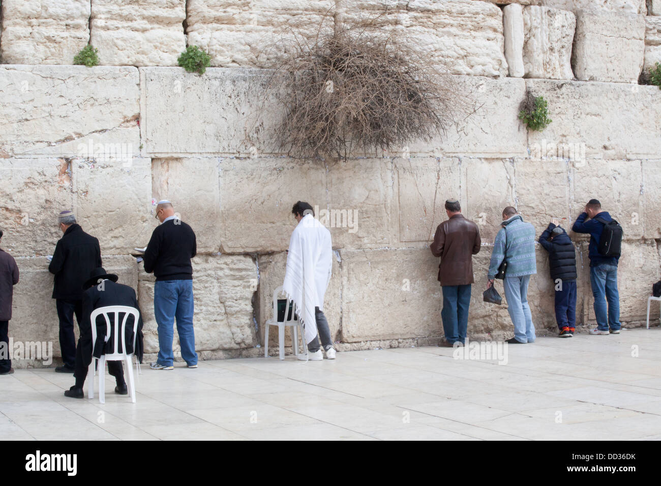 Il Muro del Pianto a Gerusalemme, circa nel febbraio 2013. La parte restante del vecchio tempio e un luogo di preghiera Foto Stock