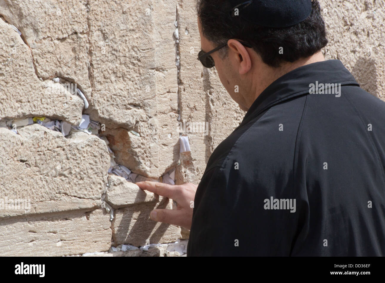 Il Muro del Pianto a Gerusalemme, circa nel febbraio 2013. La parte restante del vecchio tempio e un luogo di preghiera Foto Stock