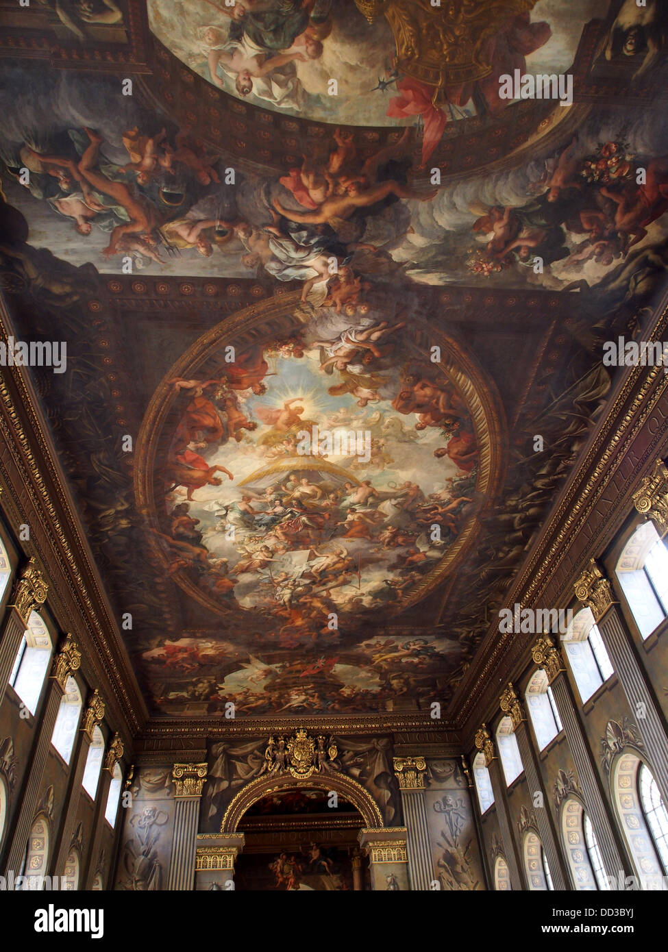 Royal Naval College di Londra Greenwich, il soffitto dipinto Foto Stock