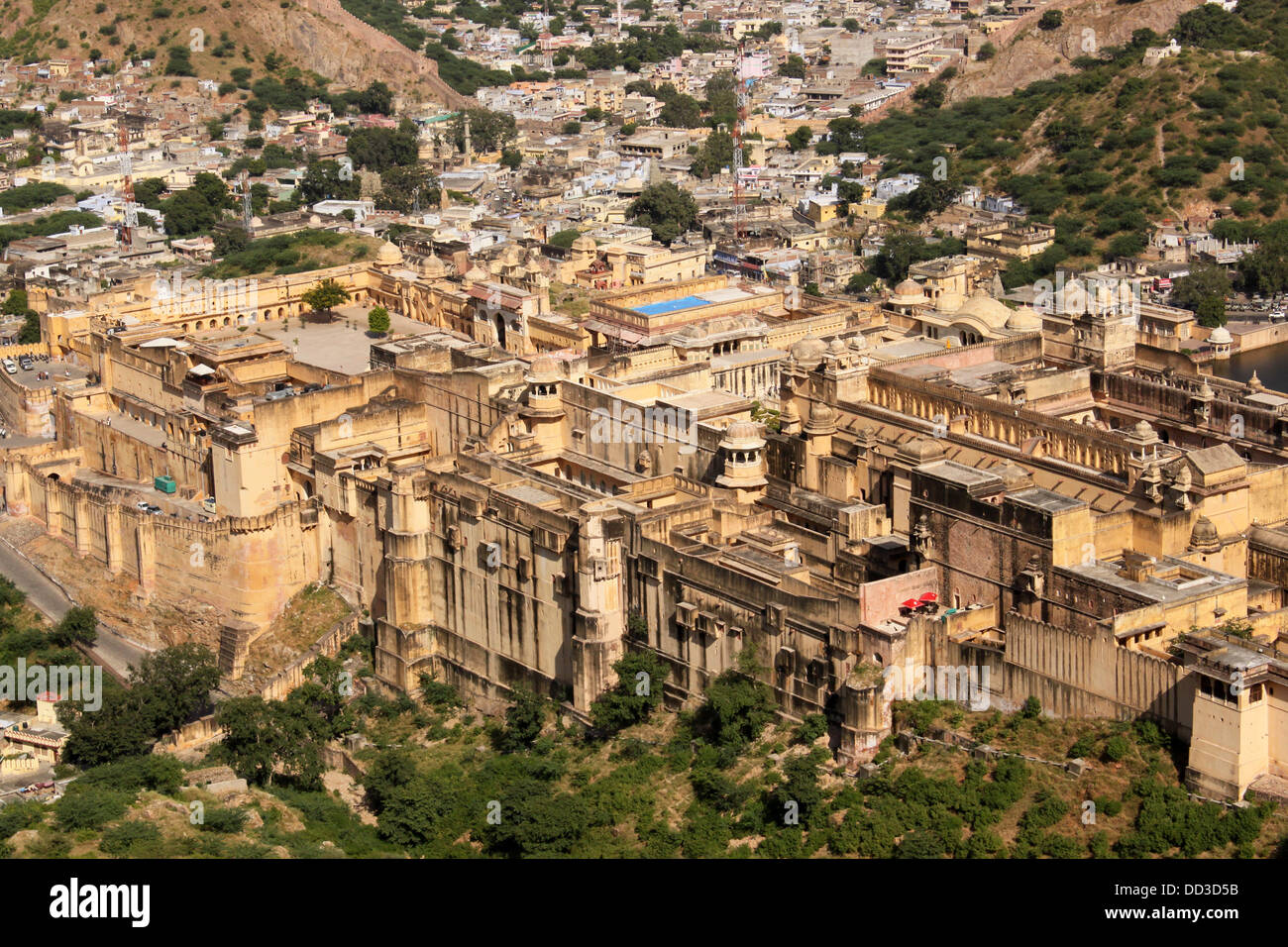 Birds Eye view di Amber Fort Jaipur India Rajasthan Foto Stock