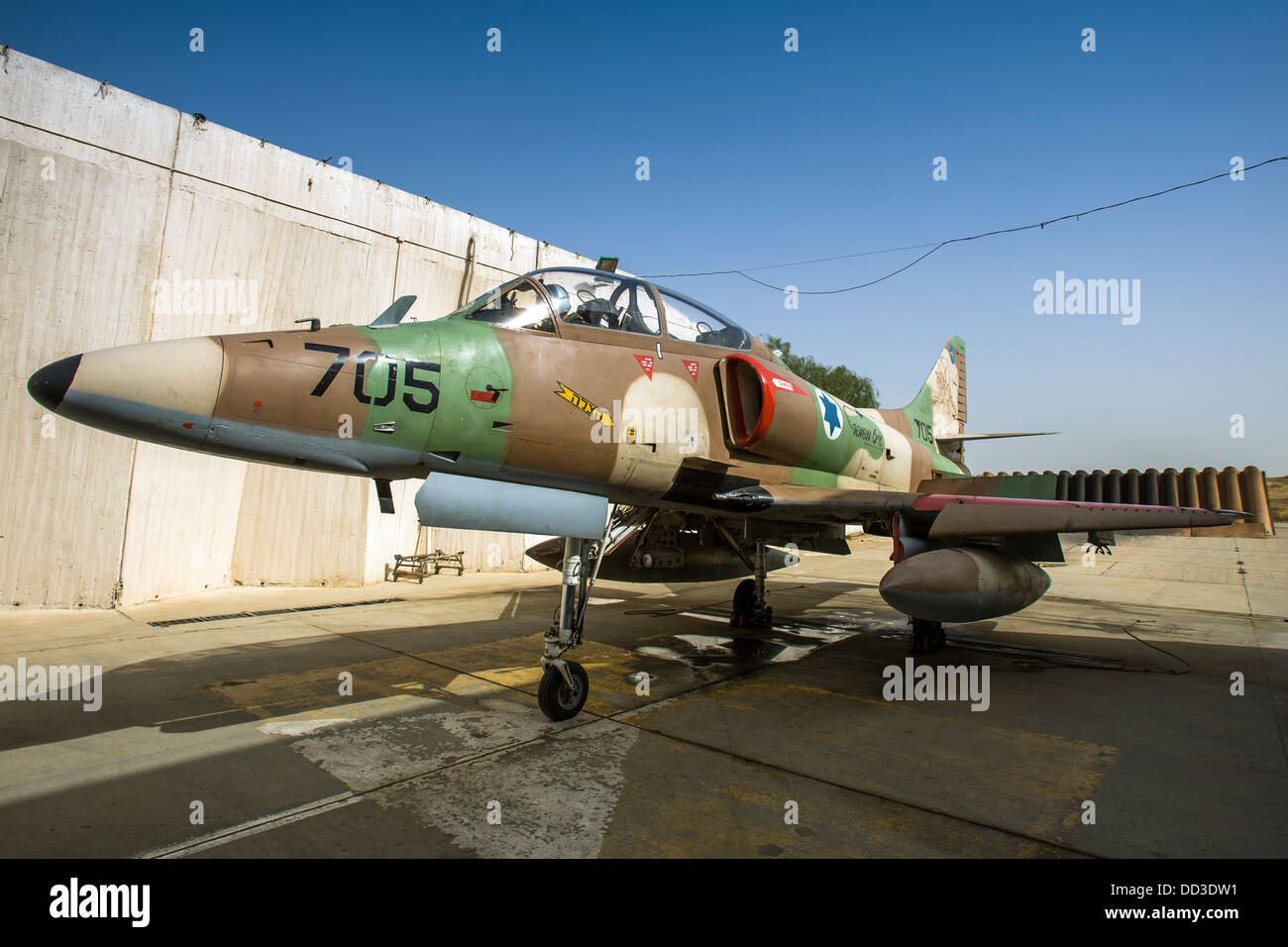 Forza Aerea israeliana (IAF) Mcdonnell-Douglas A-4 Skyhawk (Ayit) jet da combattimento Foto Stock