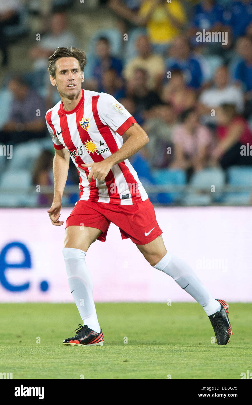 Corona (Almeria), 23 agosto 2013 - Calcio : Miguel Angel Garcia Perez-Roldan (aka Corona) di Almeria in azione durante la Primera Division spagnolo "Liga BBVA (Espanola)' match tra Getafe C.F. 2-2 Almeria a Coliseun Alfonso Perez Stadium di Getafe, Spagna, (foto di Enrico Calderoni/AFLO SPORT) [0391] Foto Stock
