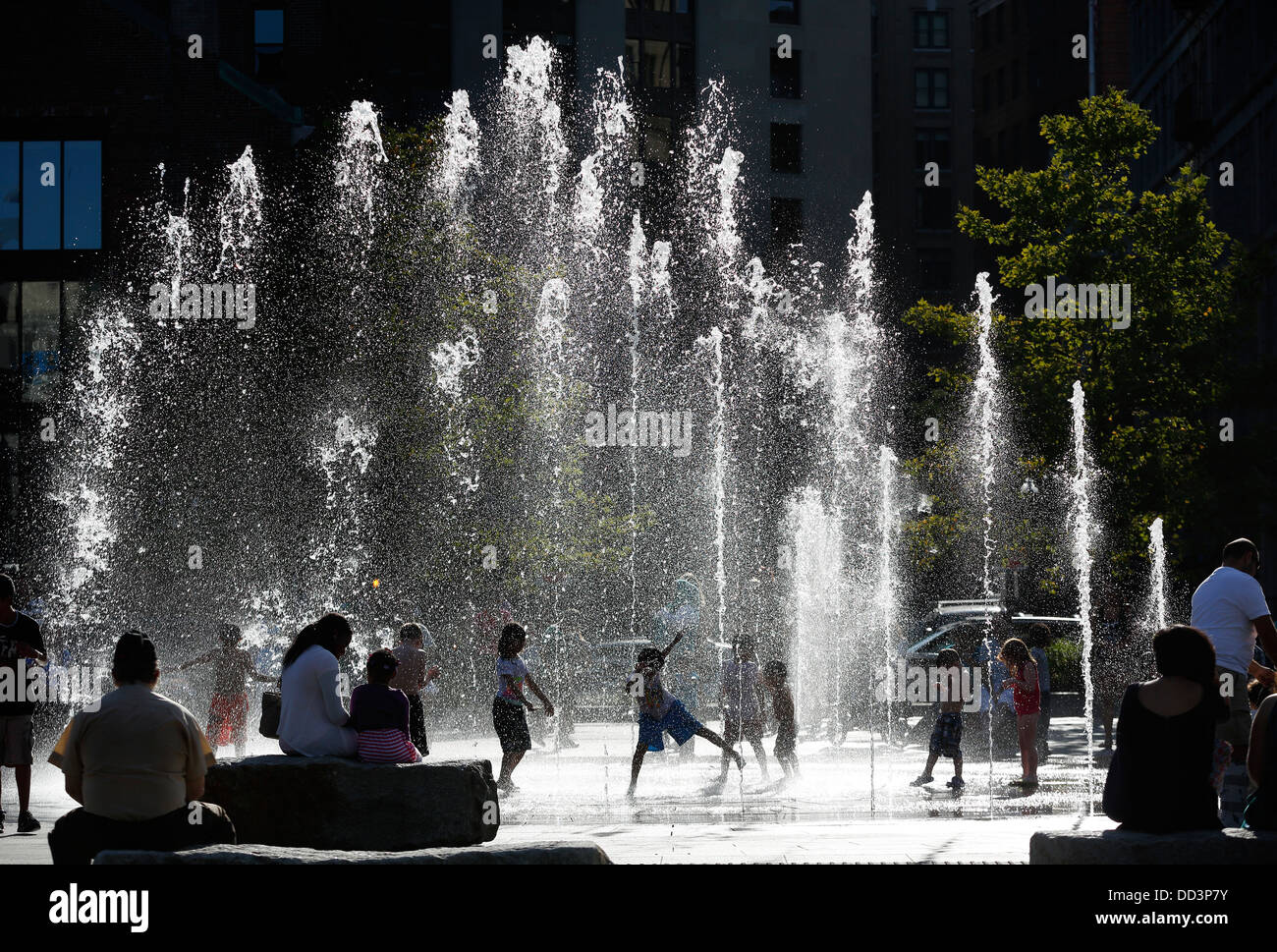 La fontana della Greenway di Boston, Massachusetts Foto Stock